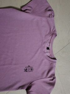 Mauve T-shirt with Cute Print