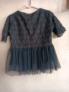 Lace Detail Peplum Top