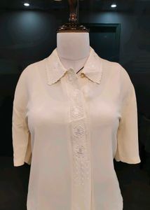 💥PRICE DROP💥 Pinteresty White Embroidered Shirt