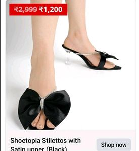 COMBO OF 2 BRAND NEW DESIGNER BOW HEELS &amp; FLATS