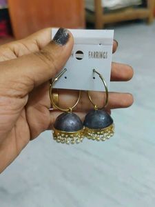 Maroon Jhumka Earrings