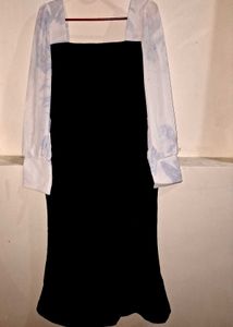 Black Dress with Floral Sleeves