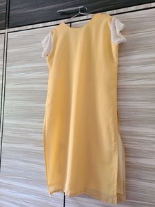 Yellow Handwork Kurti Size 46