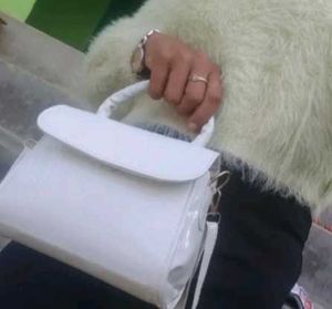 Chic White Croc Embossed Top Handle Bag