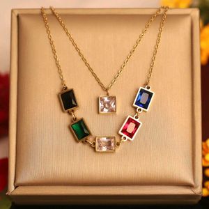Anti Tarnish Colorful Gemstone Necklace Set