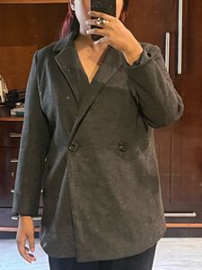 Grey Blazer Style Coat