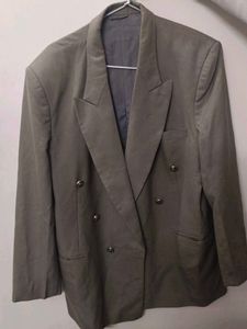 Vintage Double-Breasted Men Blazer