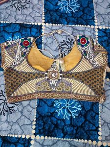 Sallu Saree Navy Blue Stone Work Blouse
