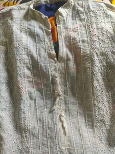 White Embroidered Kurta