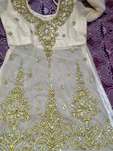 Designer Net Fabric Kurti With Stone Work