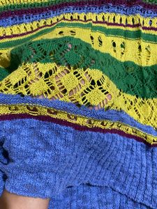Zara Colorful Striped Knit Top