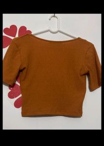 Zara Orange Aline Crop Top