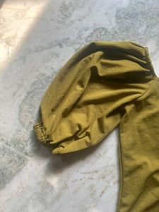 Olive Puff Sleeve Top