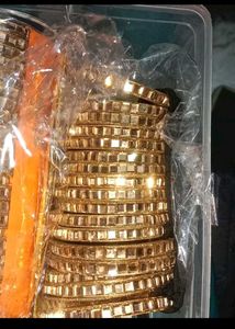 Sparkling Gold Crystal Bangles
