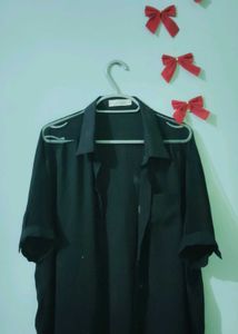 Black  Shirt With Transparent  Shoulders