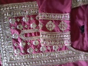 Magenta Embroidered Suit with Dupatta