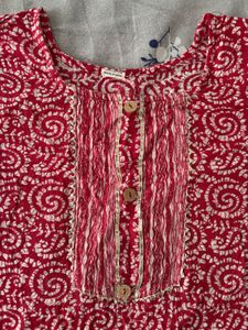 Red &amp; White Kurta Co-ord Set