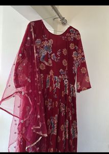 Maroon Ethnic Long Gown