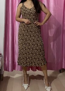 Vintage Print Maxi Dress