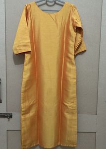 Golden Embroidered Kurti With Beautiful Dupatta