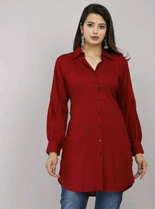 Maroon Tunic Shirt Dress