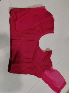 Pink Embellished Saree Fabric