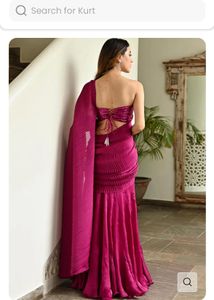 Elegant Magenta Saree Set