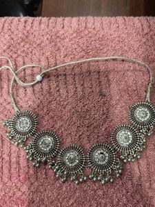 only Oxidized Silver Necklace no earings avilable