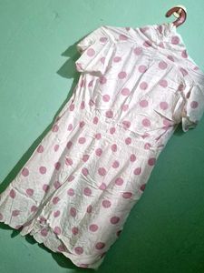 Polka Dot Button-Up Shirt