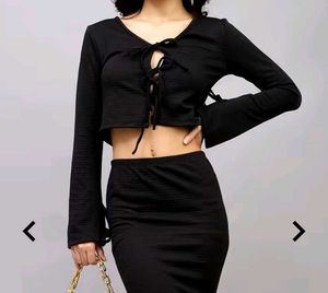 Chic Black Tie-Front Top