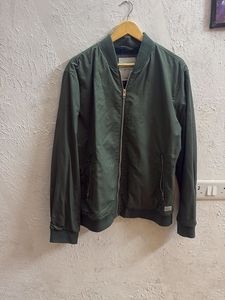 Jack & jones Olive Green Bomber Jacket