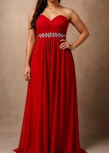 Long Party Tube Rhinestone Dress Gown