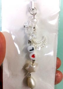 Handmade &#34;L&#34; Letter Phone Charm with Star and Drop
