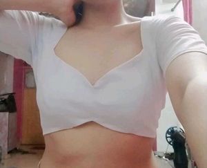 Cotton Silk Padded Backless Drawstring Blouse