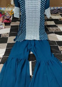 Elegant Blue Embroidered Kurta Set