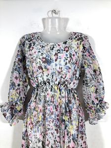 White Printed Dress(Women’s)