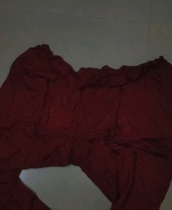 Burgundy Polka Dot Churidar Set Of Embroidery Kurt