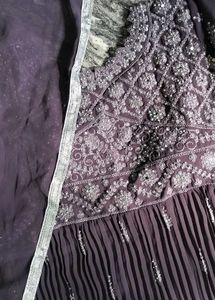 Beautiful Grey Blue Embroidered Suit – Brand New,