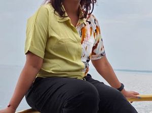 Unique Color Block Tie-Front Top