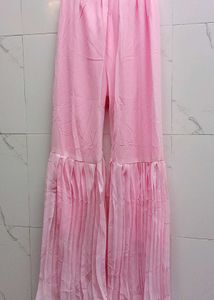 Pink Embroidered Kurta Set with adjustable belt