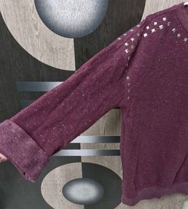 Women Embellished Poly Cotton Sweater