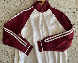 Vintage Style Burgundy Track Jacket
