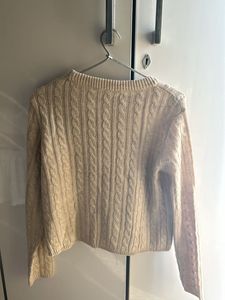 Off White Thin Chord Pattern Sweater
