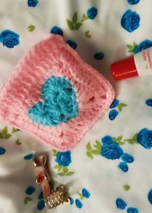 Heart Granny Square Pouch🤞💗