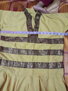 Embroidered Yellow Kurti