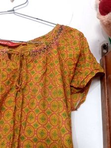 Boho Chic Mustard Tunic Top