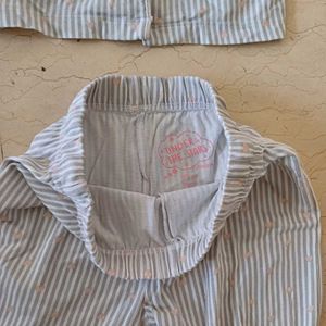 Beautiful Stripes And Heart Pattern Kids Nightsuit