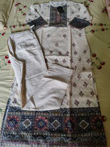 Floral &amp; Geometric Print ladies Kurta With Pant