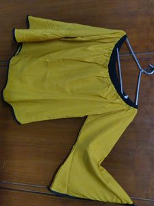 Beautiful Yellow Off Shoulder Top With Fril Sleeve
