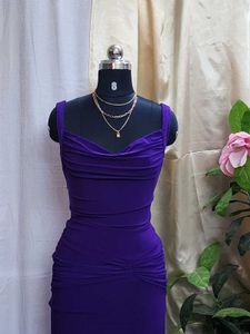 Purple Ruched Bodycon Dress, Price Fixed!..